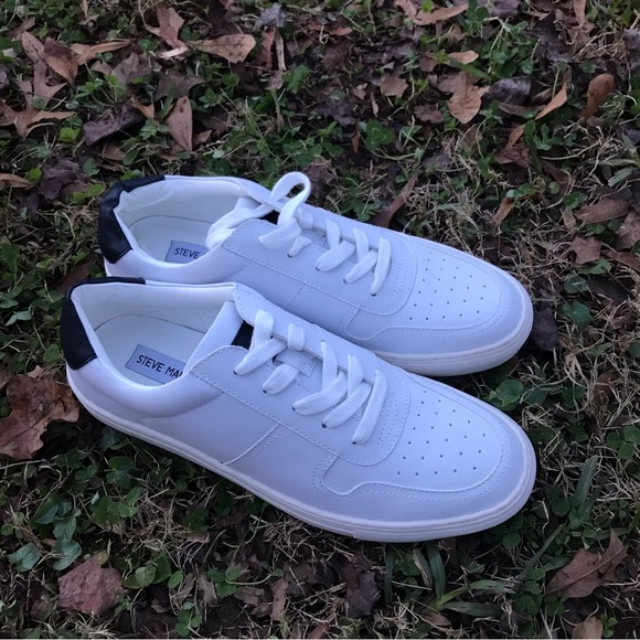 STEVE MADDEN MENS COURTS WHITE SNEAKERS - Picture 15 of 17